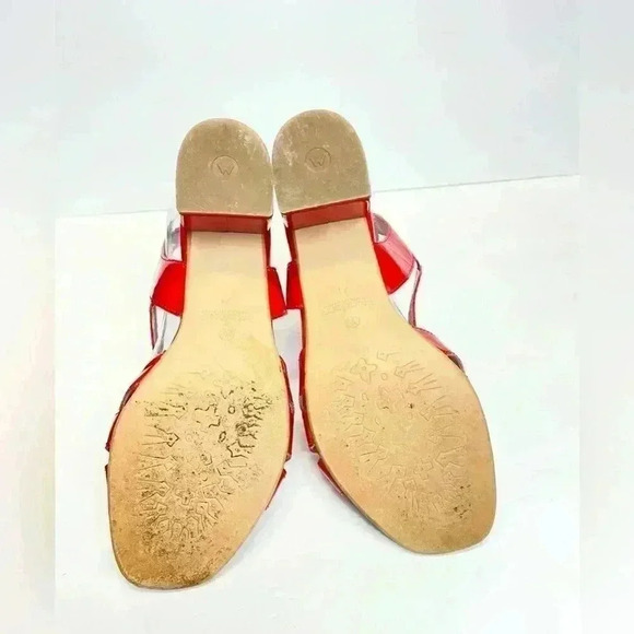 Woman’s Sandals Red Leather US Size 10.5 Euro Size 41 Made in Spain - Picture 4 of 9